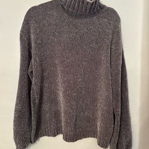 Whistles Gray Turtleneck Sweater with Chunky Knit